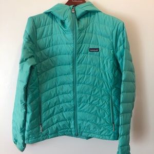 Patagonia mint green Hooded puffer coat size L